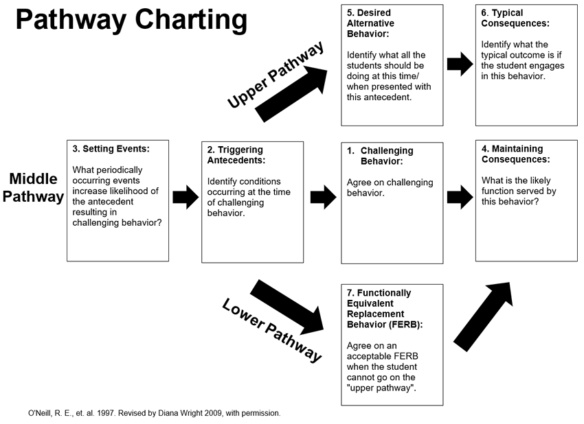 three pathway chart, depicting the upper middle and lower pathways, as described below.